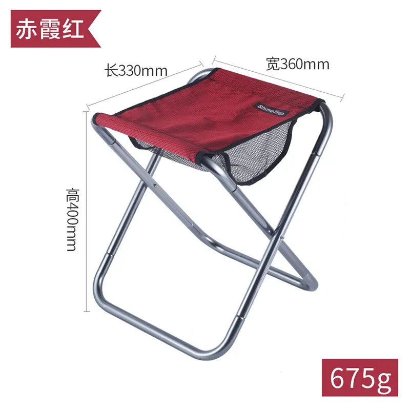 Outdoor Aluminum Alloy Folding Stool Portable Fishing Camping Stool Beach Chair