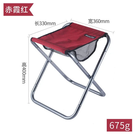 Outdoor Aluminum Alloy Folding Stool Portable Fishing Camping Stool Beach Chair