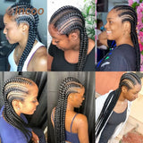 36" Full Lace Frontal Wigs For Women Cornrow Braided Wigs With Baby Hair Synthetic Wig Braide African Jumbo Knotless Braid Wig