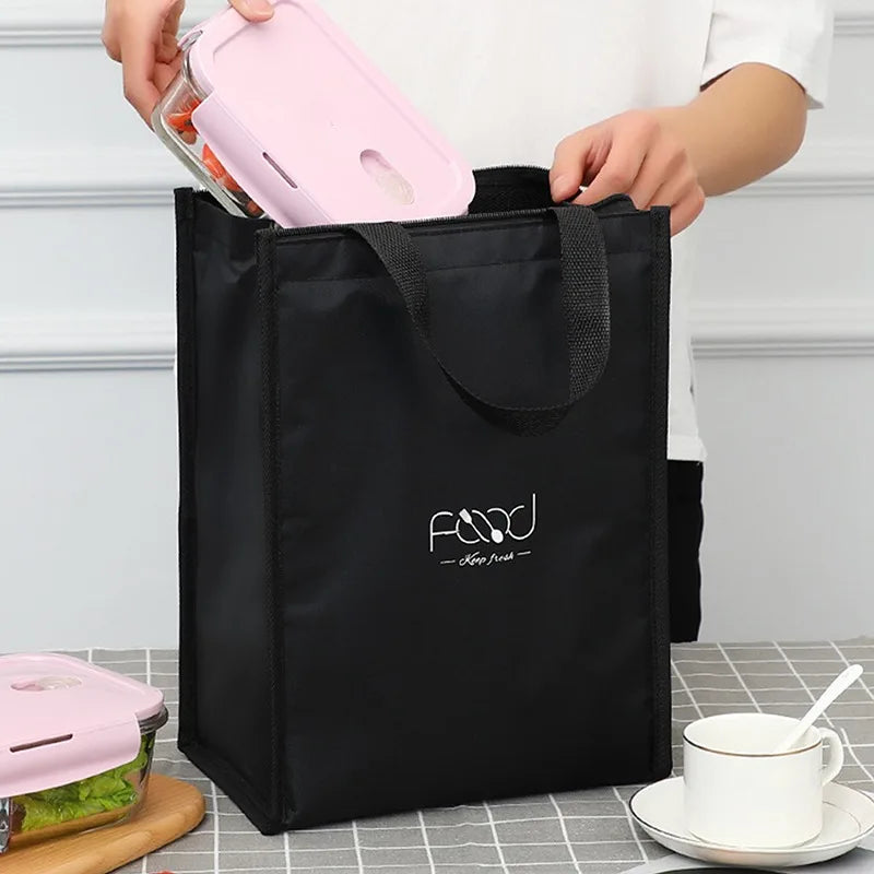 New Insulated Lunch Bag Durable Carry Pouch High Capacity Thermal Insulated Lunch Box Zipper Tote Cooler Box Work Lunch Pouch