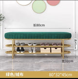 Nordic Shoe Bench Soft Cushion Multifunctional Shoe Rack Metal Frame Home Furniture Hallway Shoe Rack Bench