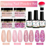 5g Dipping Nail Powder Set Nude Nail Glitter Dipping System Kit For Manicure Nail Art Decorations Natural Dry Without Lamp Cure