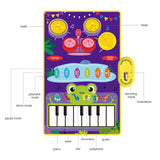 2 In 1 Baby Musical Instrument Piano Keyboard & Jazz Drum Music Touch Playmat Mat Early Education Toys for Kids Gift