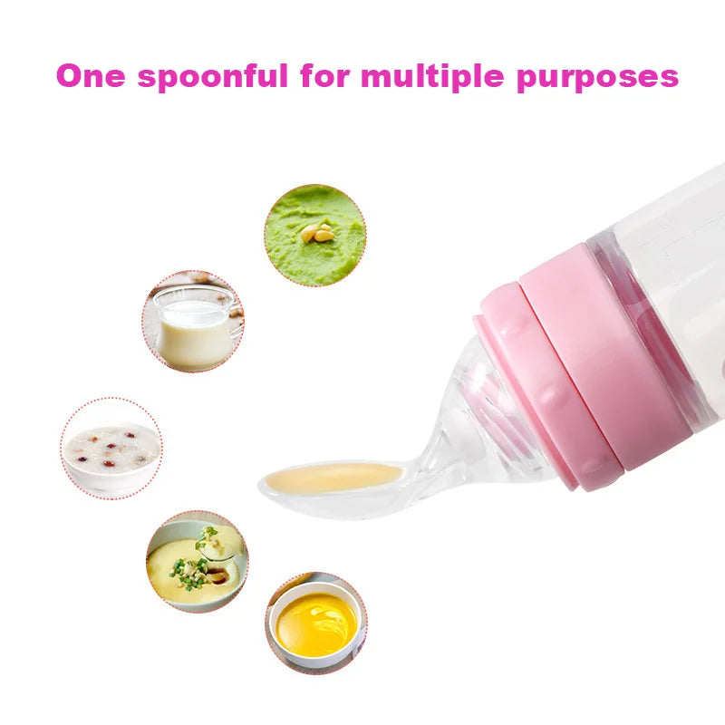 Baby Spoon Bottle Feeder Dropper Silicone Spoons for Feeding Medicine Kids Toddler Cutlery Utensils Children Accessories Newborn