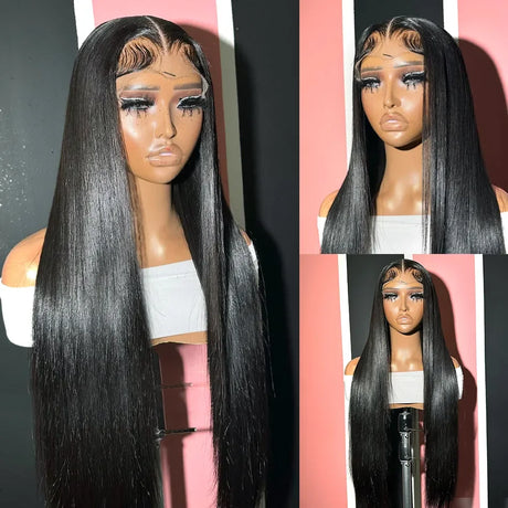 Straight Lace Front Human Hair Wig Pre Pluck Brazilian 13x4 13x6 Hd Transparent Lace Frontal Remy Human Hair Wig For Black Women