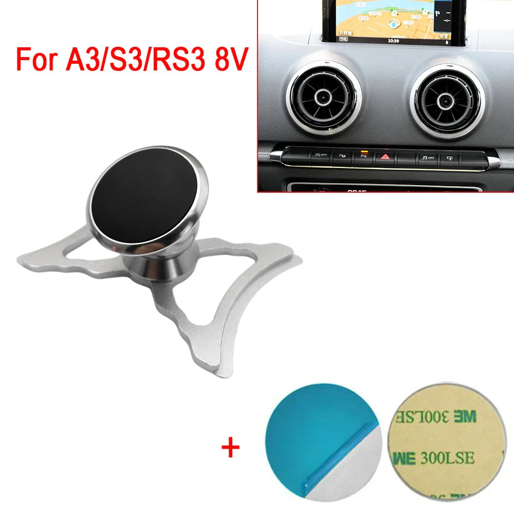 For Audi A3 S3 RS3 8V 8P Car Phone Bracket Q2 SQ2 Air Vent Mount Car Magnet Holder 360 Rotatable Support Mobile GPS Accessories