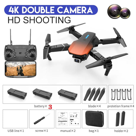 2023 New Quadcopter E88 Pro WIFI FPV Drone With Wide Angle HD 4K 1080P Camera Height Hold RC Foldable Quadcopter Dron Gift Toy