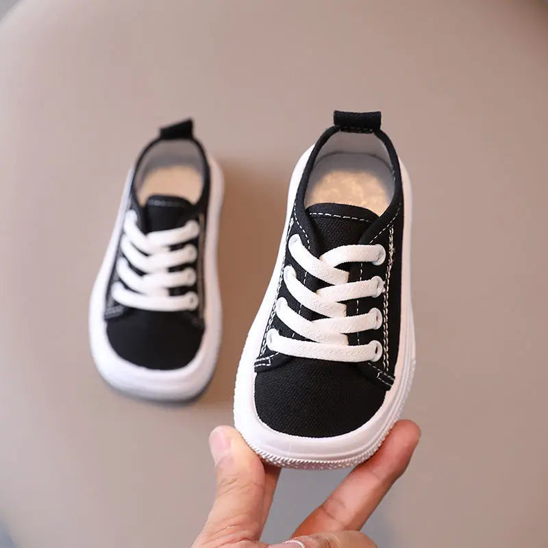 Girls Shoes Fashion Leisure Shoe Children's Canvas Shoes Sneakers Kids Casual Sport Shoes for Kindergarten Black White Orange