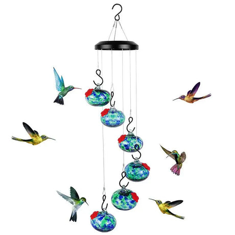 Anti-fade Hummingbird Feeders Bird Feeder With Wind Chimes Leak-Proof Bird Feeder Garden Decor Feeding Tool Food Container