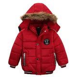 2-6 Years Autumn Winter Boys Jacket Warm Fur Collar Fashion Baby Girls Coat Hooded Zipper Outerwear Birthday Gift Kids Clothes