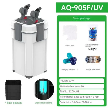 UV Lamp New Arrival white Color Aquarium External Canister Filter Equipments Fish Tank And Pond Aquariums Accessories Pump