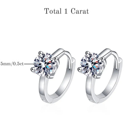 TBCYD 5mm D Color Moissanite Hoop Earrings For Women With GRA S925 Sterling Silver Ear Clasps Buckle Original New Fine Jewerly