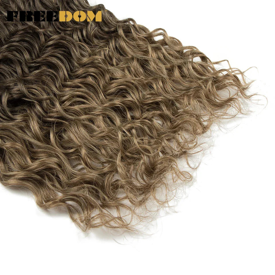 FREEDOM Synthetic Deep Wavy Twist Crochet Hair Afro Curly Hair Crochet Braids Hair Extensions For Women High Temperature Fiber