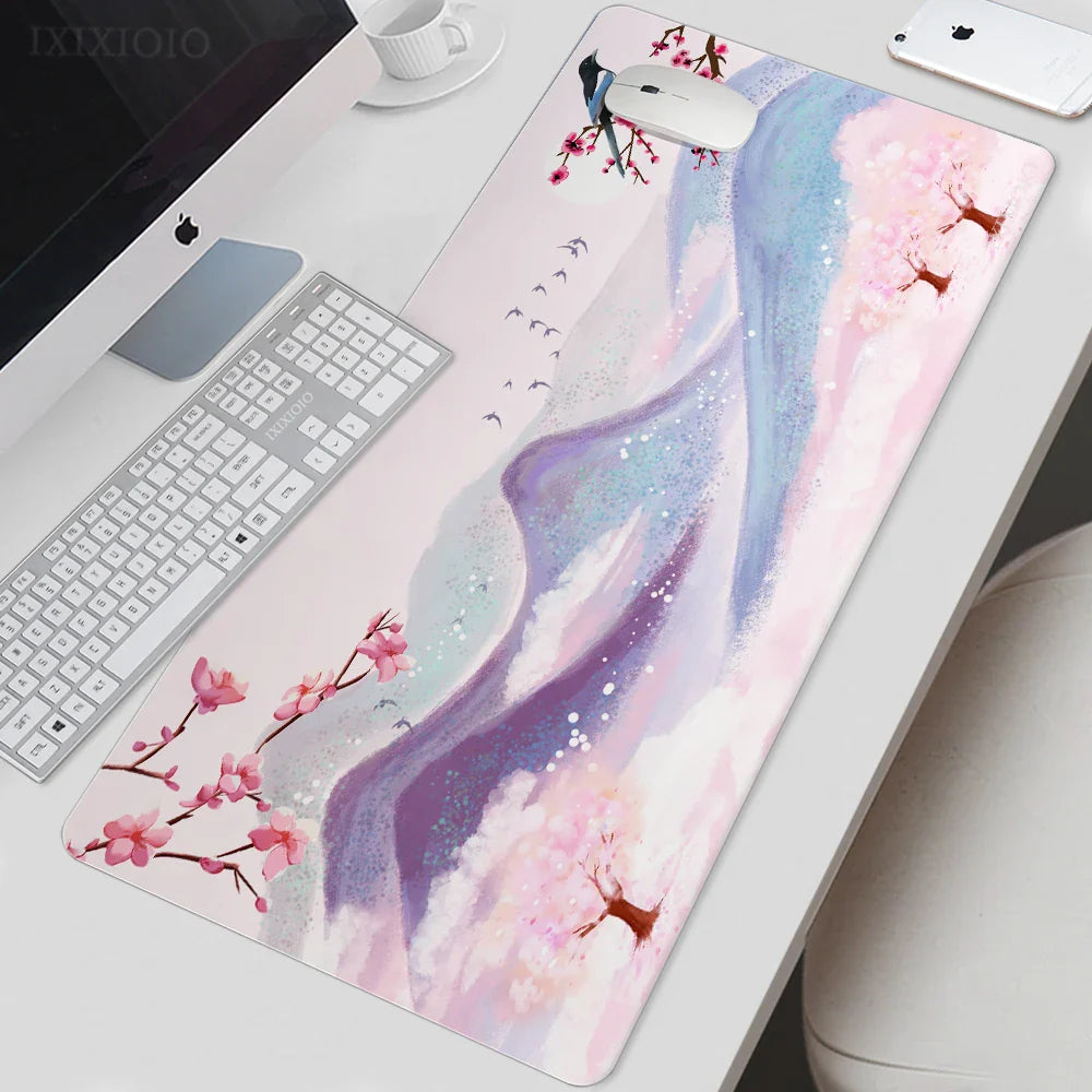 Mouse Pad Gamer Landscape Painting XL Large Mousepad XXL Mechanical Keyboard Pad Non-Slip Office Office Accessories Mice Pad