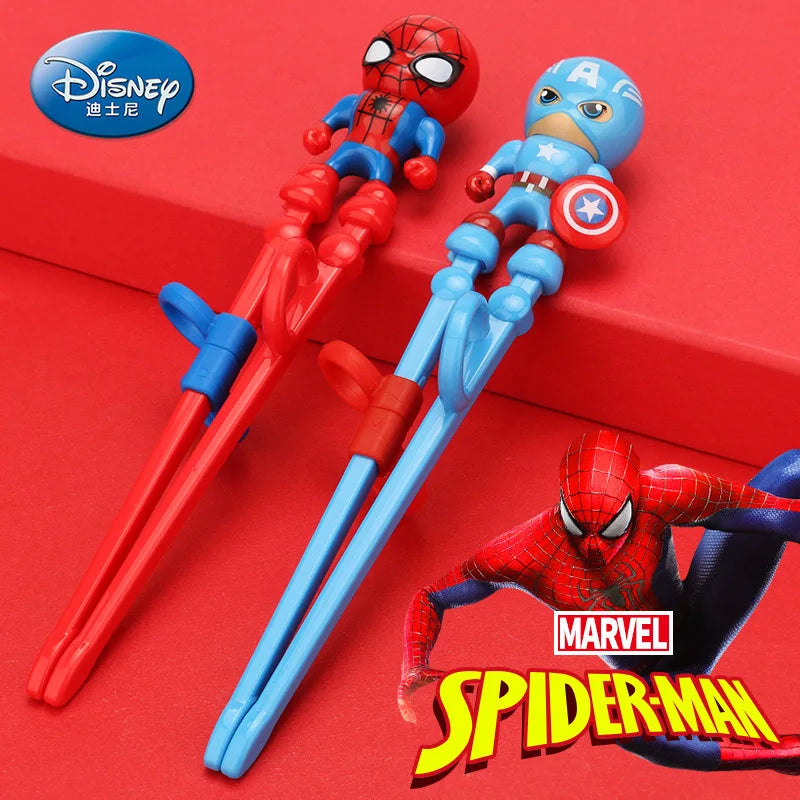 Disney Princess Kids Feeding Frozen Elsa Chopsticks Marvel Spiderman 3D Toddler  Learning Chopsticks Sleeping Beauty Utensils