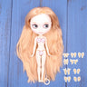 ICY DBS Blyth doll 1/6 BJD Customized nude joint body with white skin, glossy face,blue background is matte face girl gift, toy