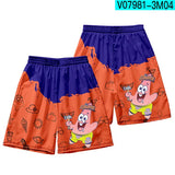 Anime Patrick Star shorts Boys Sports Shorts Fitness Basketball Beach Pants Squidward Tentacles Travel College Casual Gym shorts