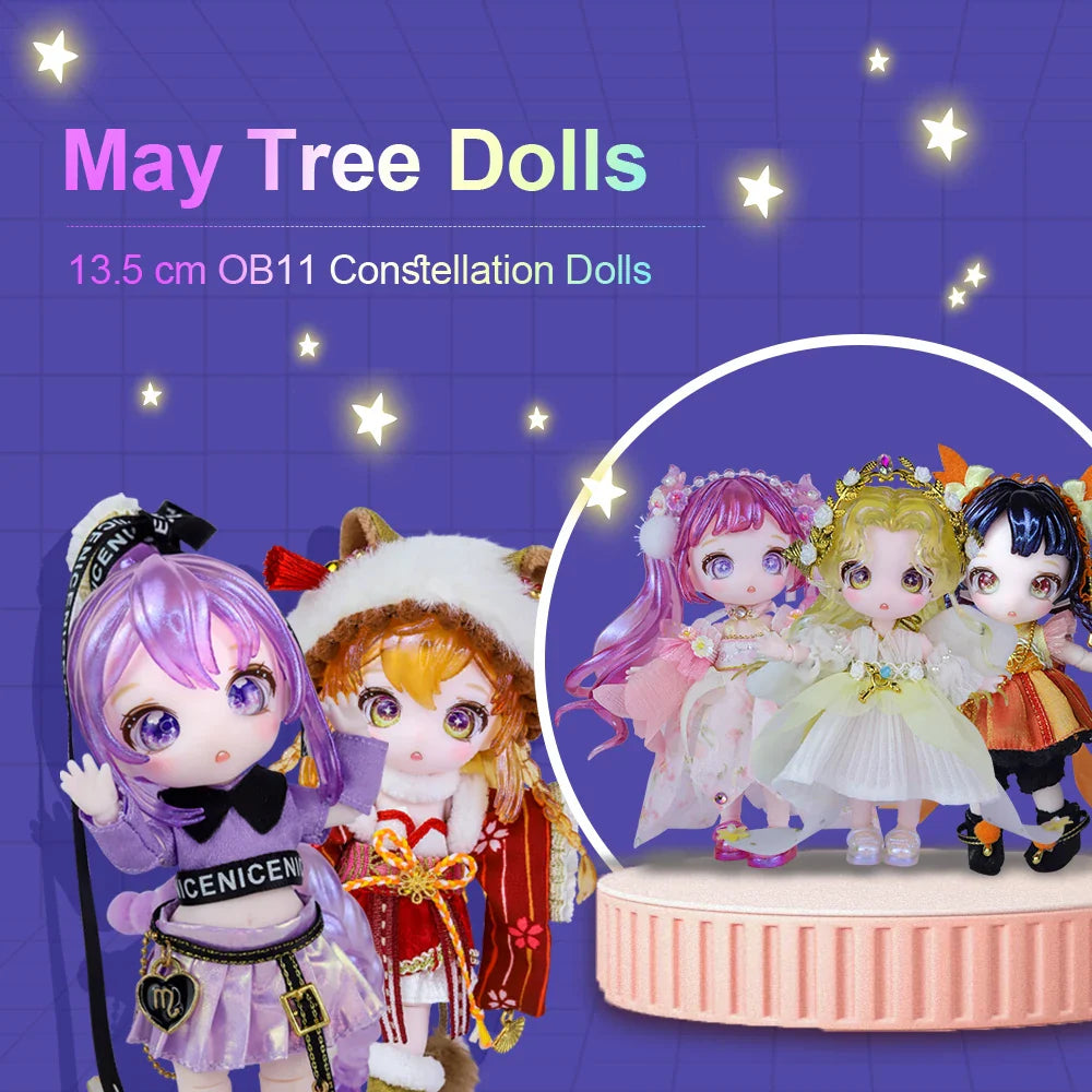 Dream Fairy Constellation 13cm OB11 Maytree Doll Collectible Cute Animal Style Kawaii Toy Figures Birthday Gift for Kids