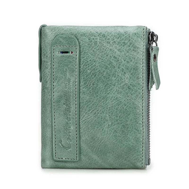 CONTACT'S Genuine Leather Wallets for Women Short Bifold Fashion Women's Purses Card Holder Coin Purse Money Clip Women's Wallet