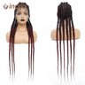 36" Full Lace Frontal Wigs For Women Cornrow Braided Wigs With Baby Hair Synthetic Wig Braide African Jumbo Knotless Braid Wig