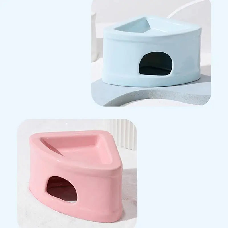 Hamster Hideaway House Ceramic Hamster Cave Small Pet Hideouts Feeding Bowl Multifunctional Habitat Bed for Lemmings Hamsters