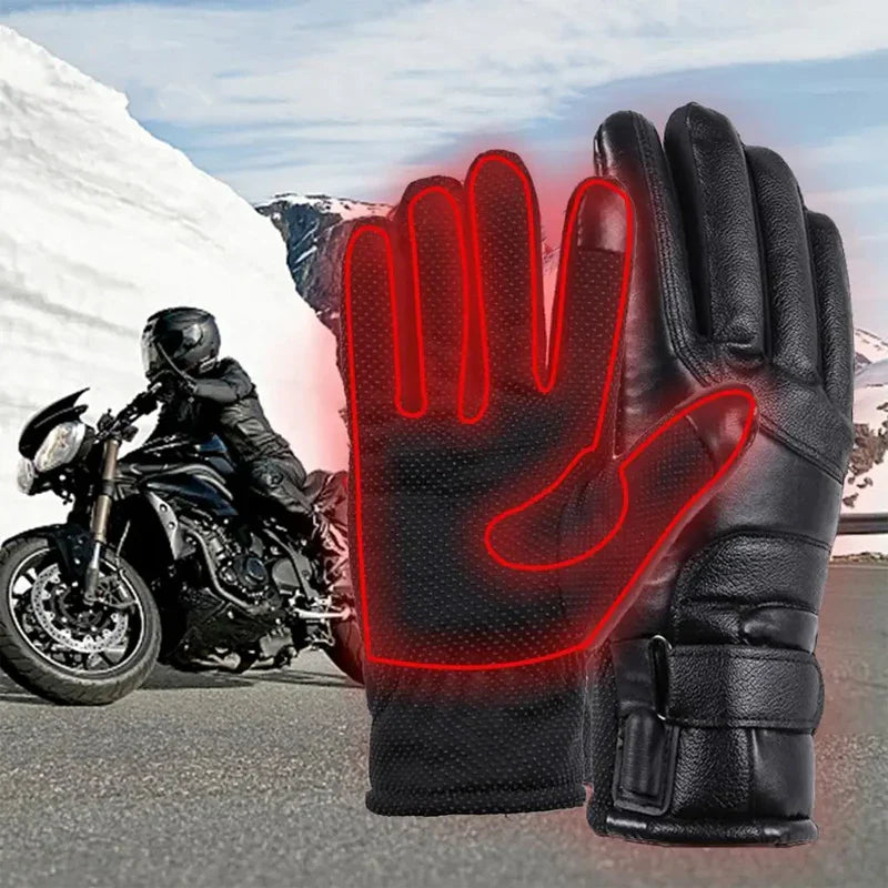 1 Pair Motorcycle Winter Heat Gloves Waterproof Windproof Touch Screen Bicycle Cycling Skiing Warm USB Power Heated Riding Glove