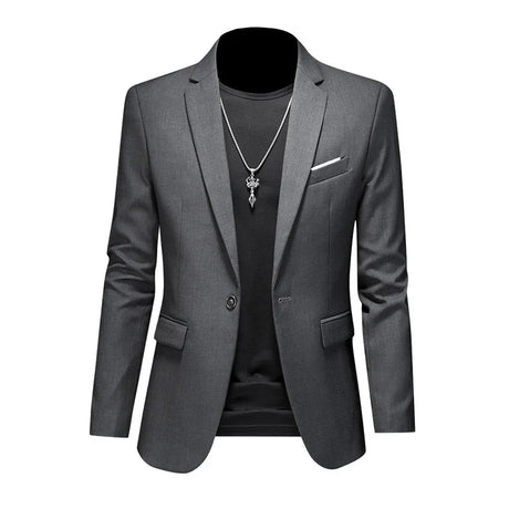 Men Business Casual Blazer Plus Size M-6XL Solid Color Suit Jacket Dress Work Clothes Oversize Coats Male Brand Clothing Tuxedo