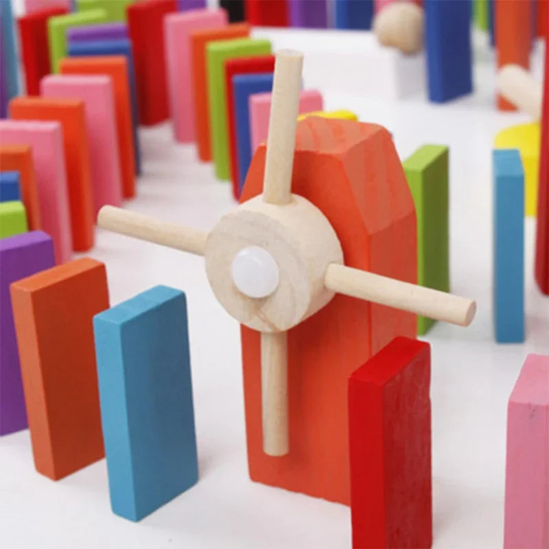 New Kids 100/300/500pcs Children Color Sort Rainbow Wood Domino Blocks Kits Early Bright Dominoes Games Educational Toys Gift