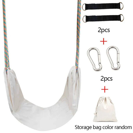 Child Patio Swings Seat For Kids Sensory Toy Multicolor Cotton Rainbow Rope Hanging Swing Indoor Outdoor Hammock Hanging Chair