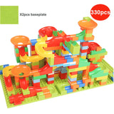 Marble Race Run Blocks Small Size Construction Building Blocks Funnel Slide Blocks Assemble Bricks Toys for Children gift