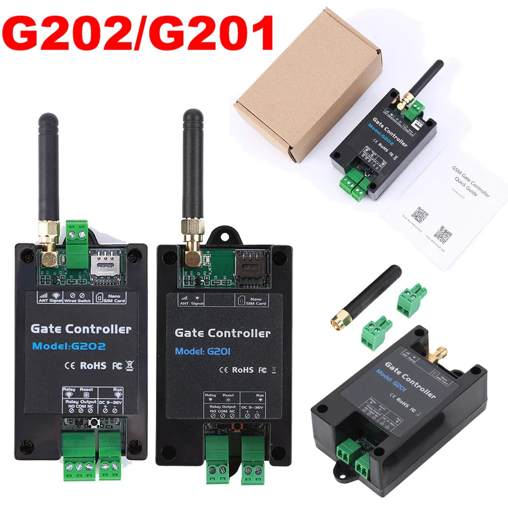 G202/G201 2G Remote Control 200 Users GSM Gate Opener Relay Switch Door Access Wireless Door Opener 850/900/1800/1900MHz