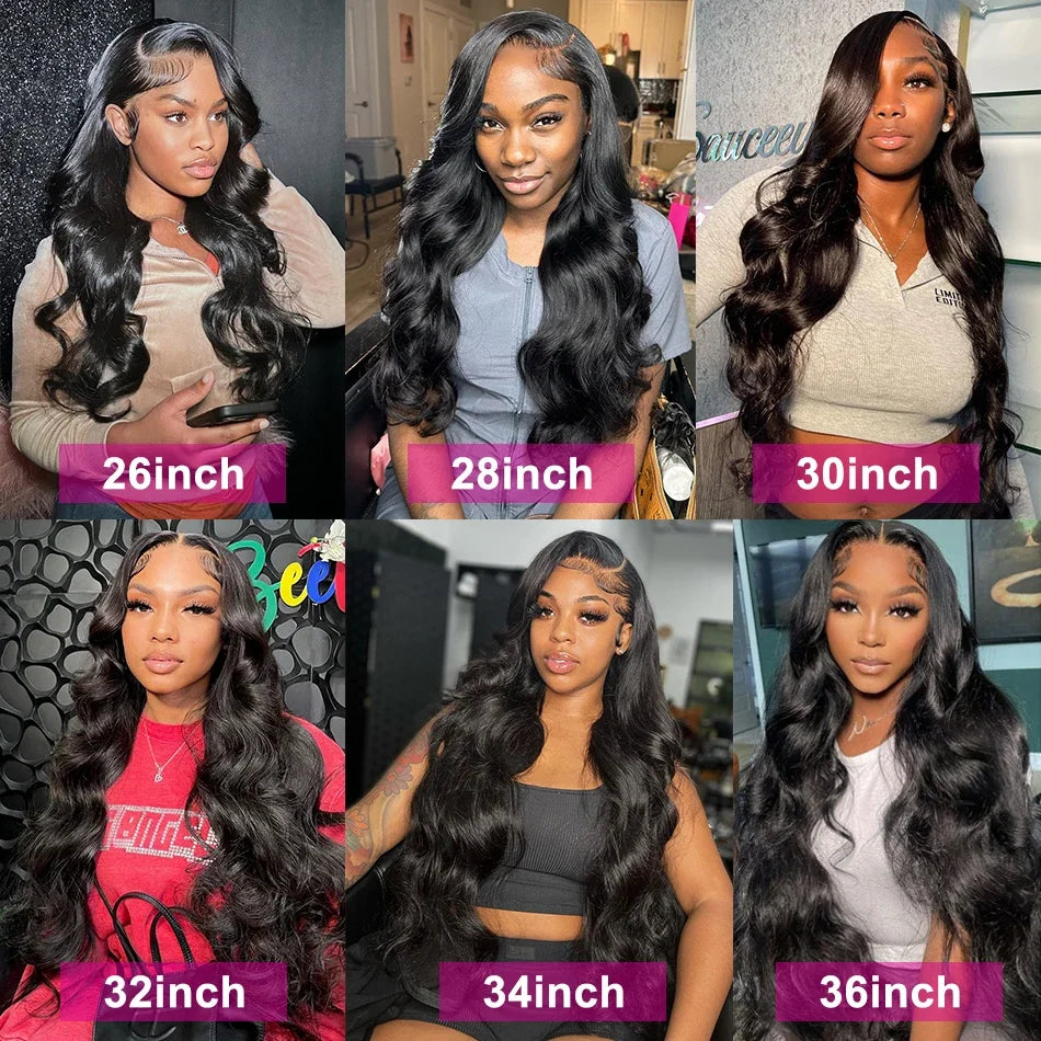 180% HD 13x6 Lace Front Human Hair Wigs 40 Inches Transparent Body Wave 5x5 Glueless Ready To Wear 13x4 Lace Frontal Wig