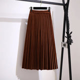 Plus Size Large size women fat mm2023 autumn new 200 pounds fat sister canary skirt a word pleated skirt cover crotch