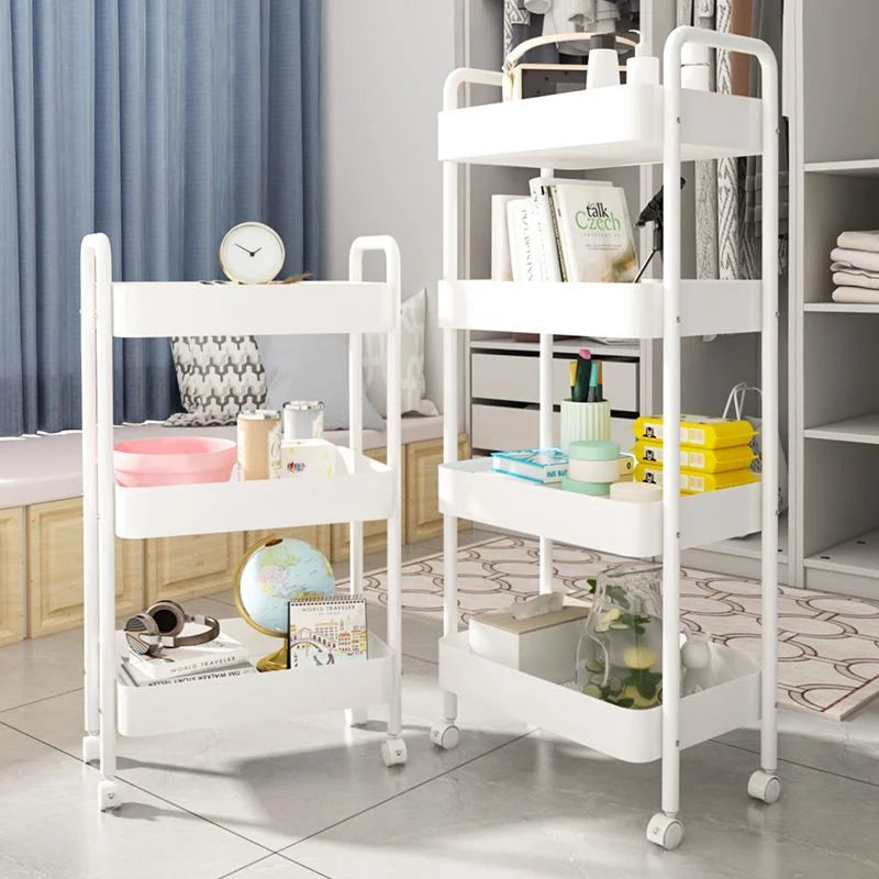 Small Cart Storage Rack Kitchen Bedroom 3 Layers Snacks Mobile Cart Bathroom Storage Rack Kitchen Islands Trolleys Rolling Cart