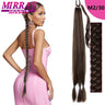 28 Inch Long DIY Braided Ponytail Extension with Hair Tie Straight Wrap Around Hair Extensions Ponytail Synthetic Hairpiece 100G