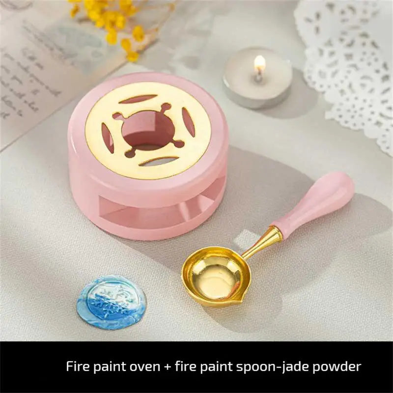 Wood Stove Seal Spoon Decoration Gift DIY Craft Supplie Sealed Melt Safety Heater Envelope Furnace Wax Seal Wax Stamp With Spoon