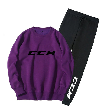 Men's Tracksuit Set Hoodie + Pants Spring Autumn Winter Fleece Warm Sportwear CCM Streetwear Suit Men Clothing