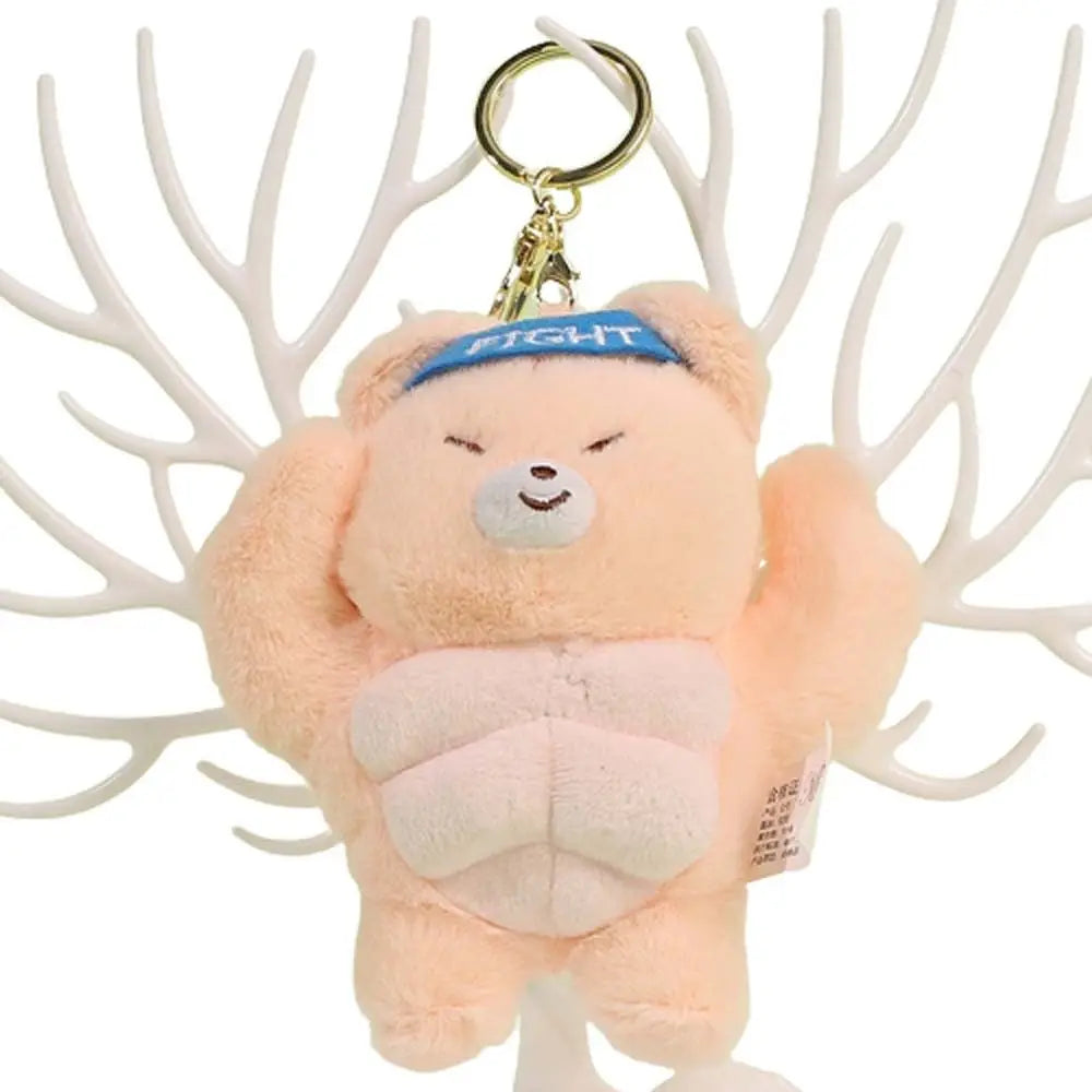 Funny Power Muscular Animal Plush Doll Hercules Cartoon Frog Bear Dog Duck Keychain Backpack Pendant Accessories New Creative