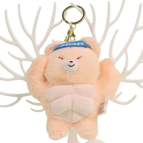 Funny Power Muscular Animal Plush Doll Hercules Cartoon Frog Bear Dog Duck Keychain Backpack Pendant Accessories New Creative