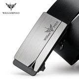 WILLIAMPOLO Famous Brand Belt Men Top Quality Genuine Leather Luxury Designer Male Automatic Buckle Belts For Men 105-130cm