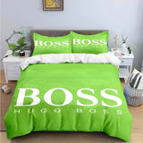 H-Hugo Boss Logo Print Bedding Sets Exquisite Bed Supplies Set Duvet Cover Bed Comforter Set Bedding Set Luxury Birthday Gift