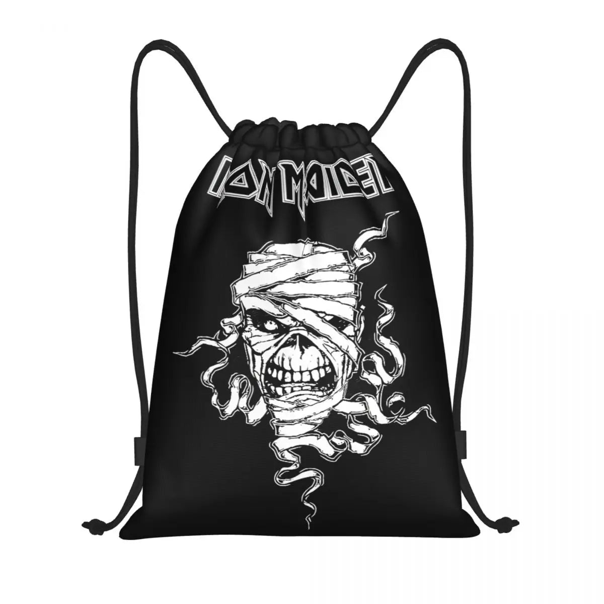 Heavy Metal Maidens Pirate Iron Drawstring Backpack Women Men Sport Gym Sackpack Foldable Training Bag Sack