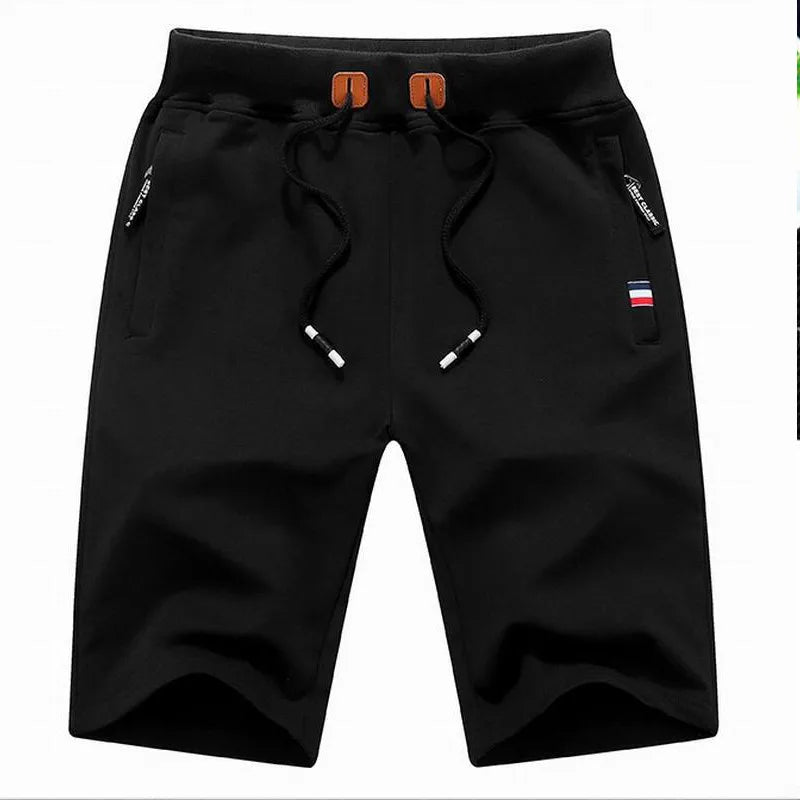 Cotton Solid Knee Length Sports Shorts Men Casual Lace Up Cargo Bottom Male Summer 2023 New Zipper Pocket Gym Men's Clothing