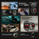 Blackview W60 2024 New Smartwatch 2.01'' HD Display TFT Rugged Smart Watch for Outdoor With Emergency Lighting Bluetooth Calling