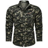 Long Sleeve Camouflage  Men Fashion Military Army T-shirt Men's Clothing Camo Tops Outdoors  Male Cargo Shirts Us Army Green