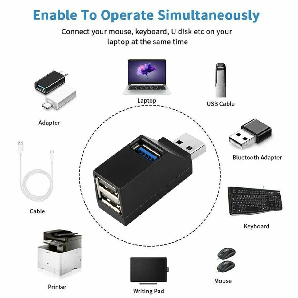 USB 3.0 Hub 3 Ports Fast Data Transfer USB Splitter for Computer Laptop Docking Station 3.0 2.0 Hub Adapter PC Accessories