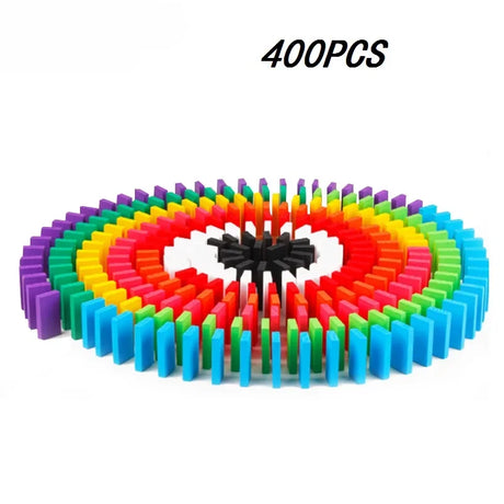 New Kids 100/300/500pcs Children Color Sort Rainbow Wood Domino Blocks Kits Early Bright Dominoes Games Educational Toys Gift