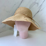 Female Natural Lafite Grass Boater Fresh Classical Brand Straw Woven Fisherman Hat Summer Outing Sunscreen Raffia Bucket Hat