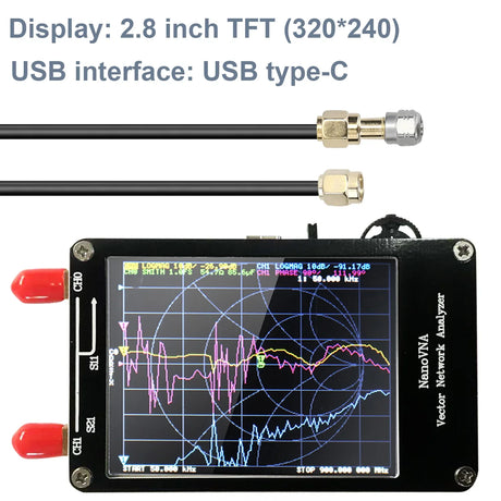 S-A-A-2 NanoVNA-F V2 Vector Network Analyzer Digital Nano VNA Tester MF HF VHF UHF USB Logic Antenna Analyzer Standing Wave