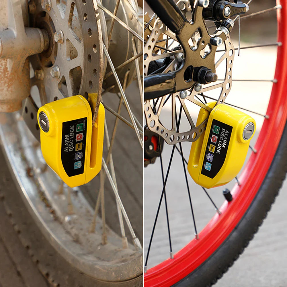 Bicycle Motorcycle Wheel Disc Brake Alarm Lock Aluminum Alloy Security Anti-theft Bicycle Locks for E-Bike Bicycle Scooter